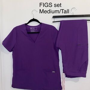 Figs Purple Short Sleeve Tee Top
